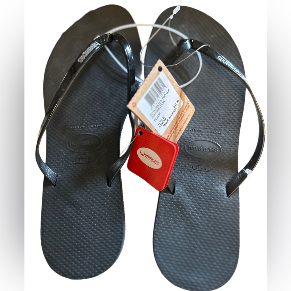 Havaianas Women’s Black Classic Flip Flops sz 11 NWT